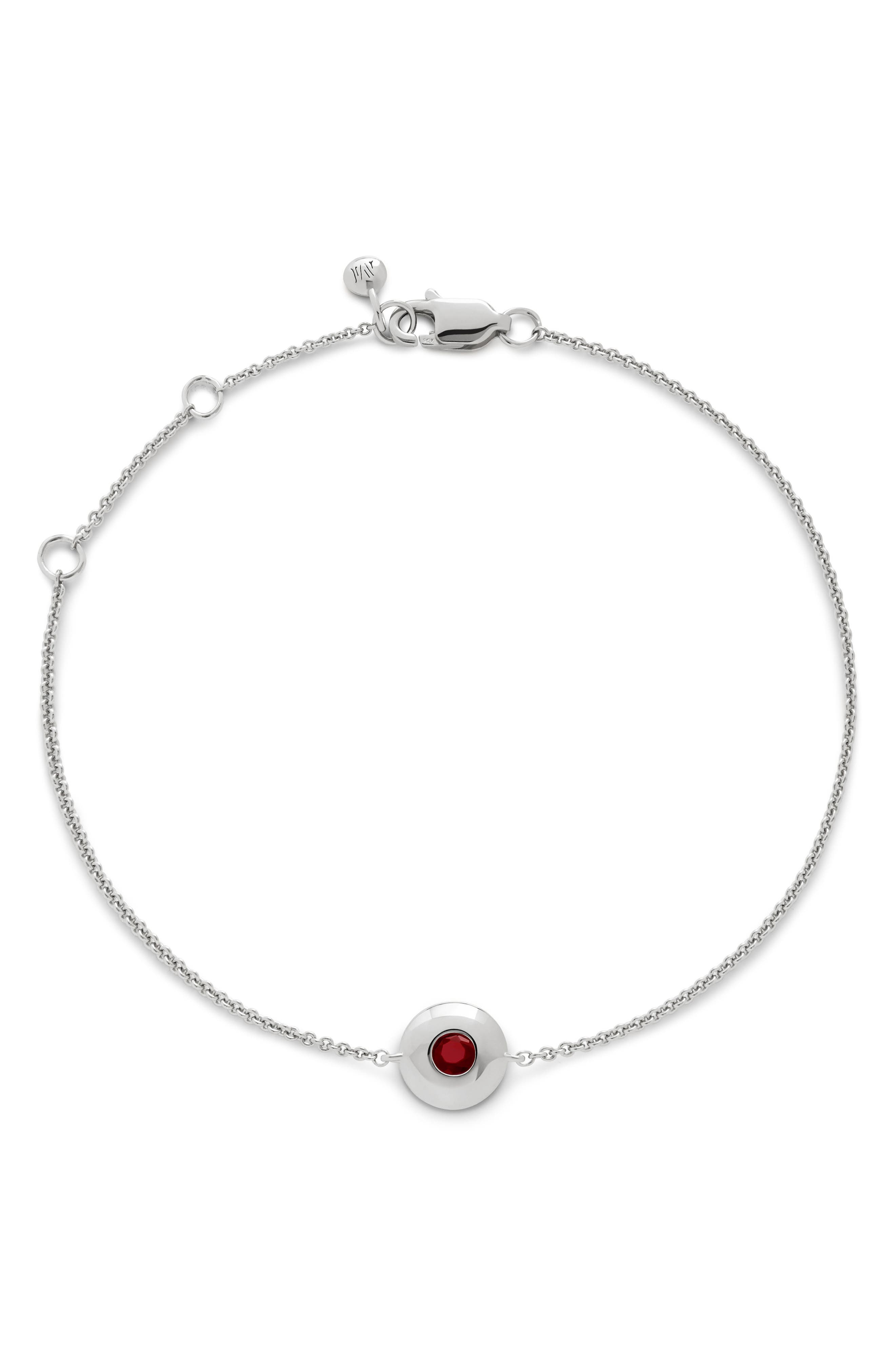selected STERLING SILVER / RED GARNET