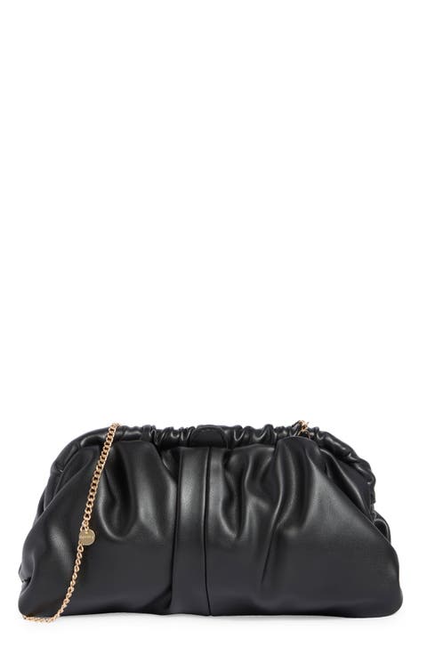 Nix Gathered Soft Faux Leather Frame Clutch