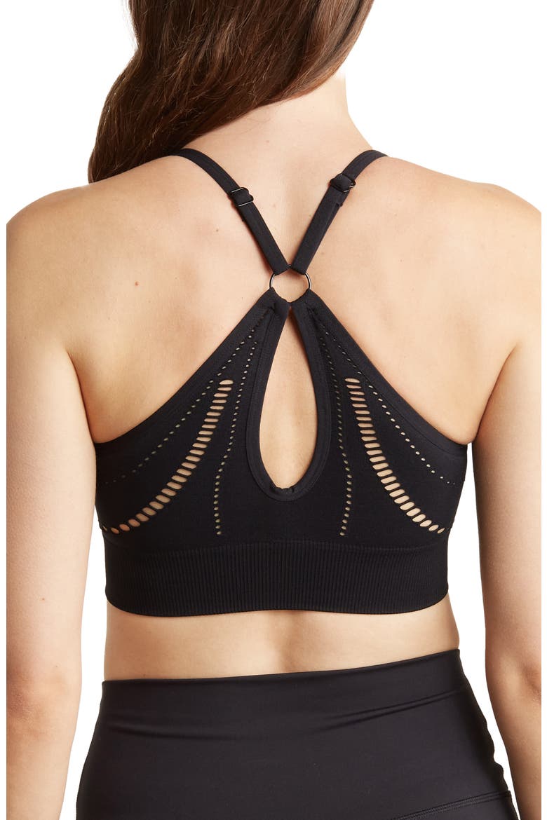 London Keyhole Racerback Sports Bra, Alternate, color, BLACK