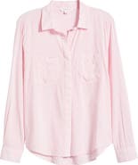 beachlunchlounge Stripe Cotton & Modal Button-Up Shirt