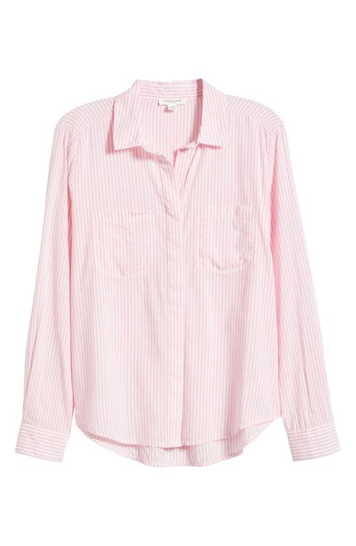 BEACHLUNCHLOUNGE BEACHLUNCHLOUNGE STRIPE COTTON & MODAL BUTTON-UP SHIRT