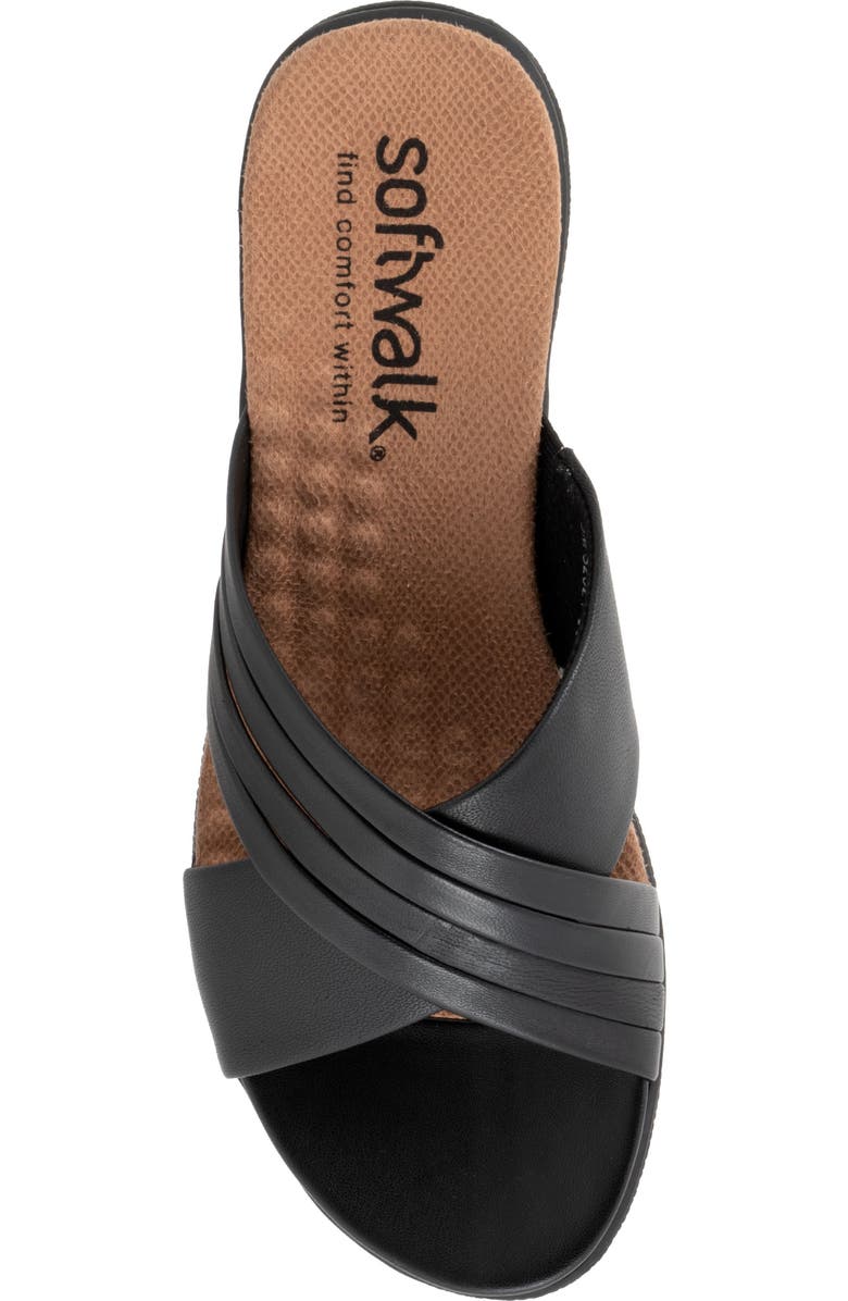 SoftWalk<sup>®</sup> Tillman 5.0 Leather Cross Strap Slide Sandal, Alternate, color,