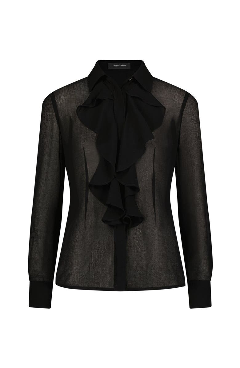 The Noli Shop Georgia Semi-Sheer Blouse, Alternate, color, Black