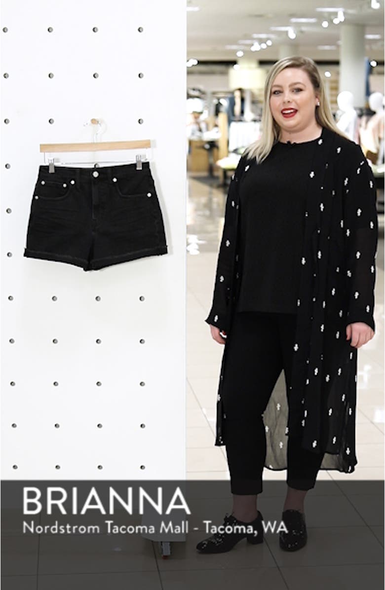 High Waist Raw Hem Denim Shorts, sales video thumbnail