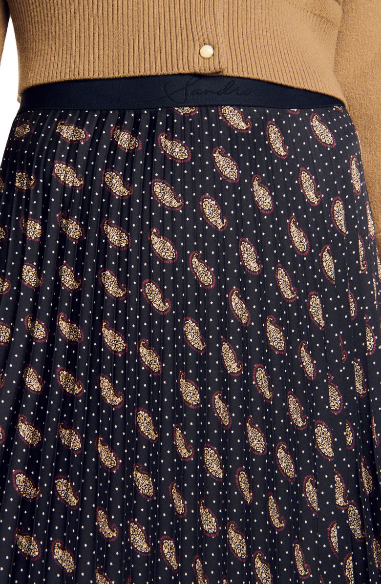 SANDRO Long paisley skirt, Alternate, color, 
