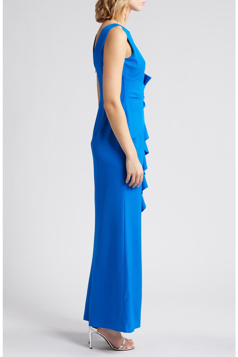 Ruffle Front Gown, Alternate, color, BLUE