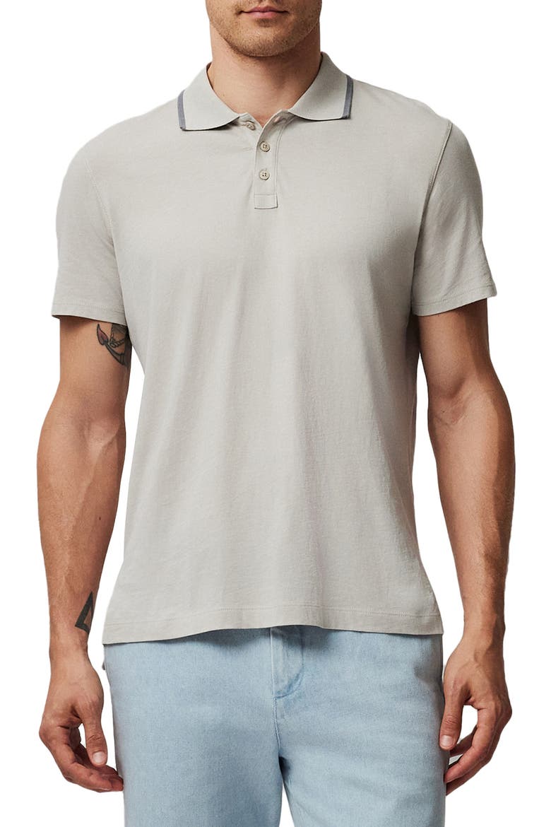 Tipped Jersey Polo, Main, color, DOVE GREY