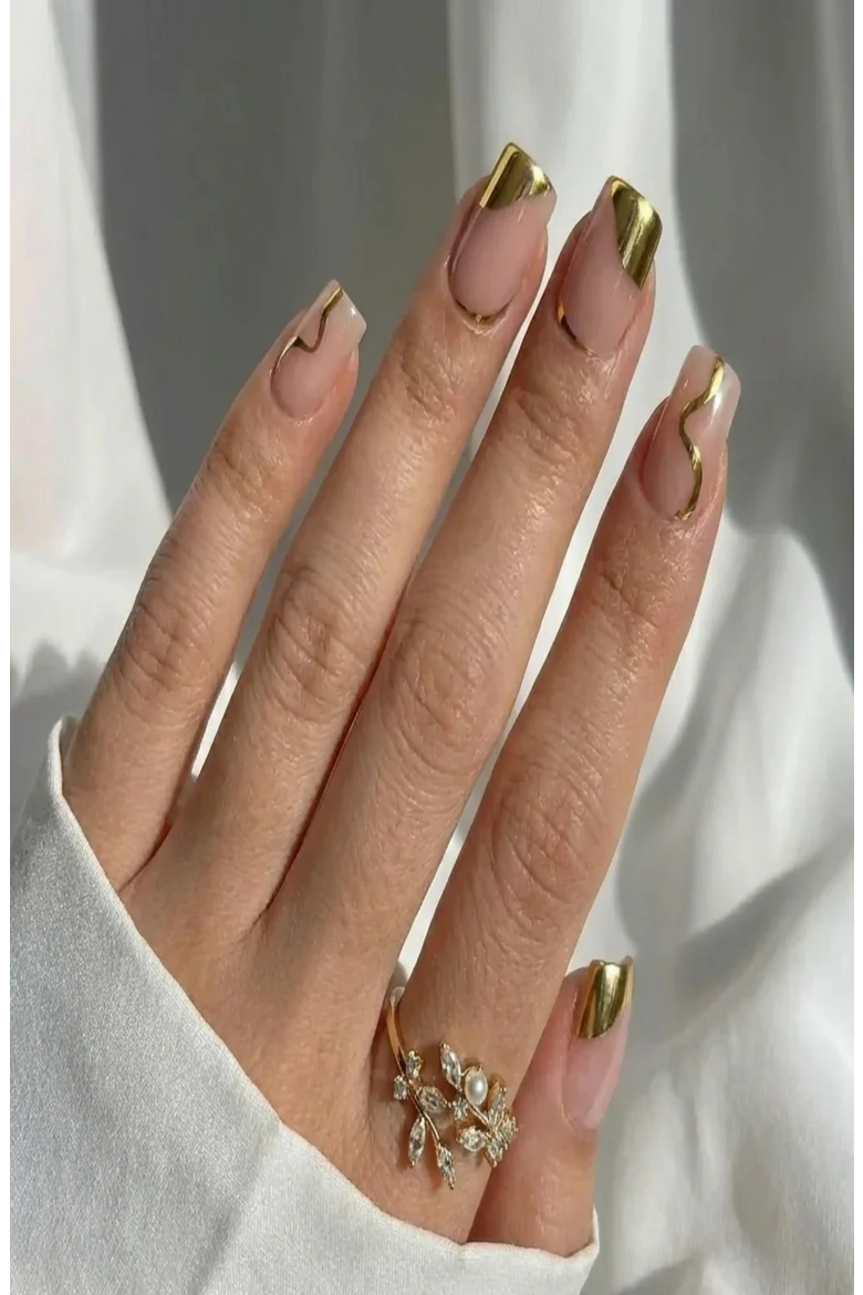 Golden Hour Square Press-On Nails, Alternate, color, Golden Hour