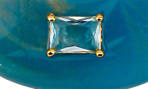 Panacea Resin Crystal Teardrop Earrings In Blue