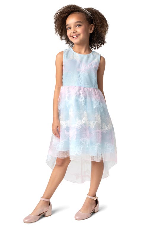 Rare Editions Kids' Butterfly 3d Mesh & Sequin Sleeveless Dress In Blue