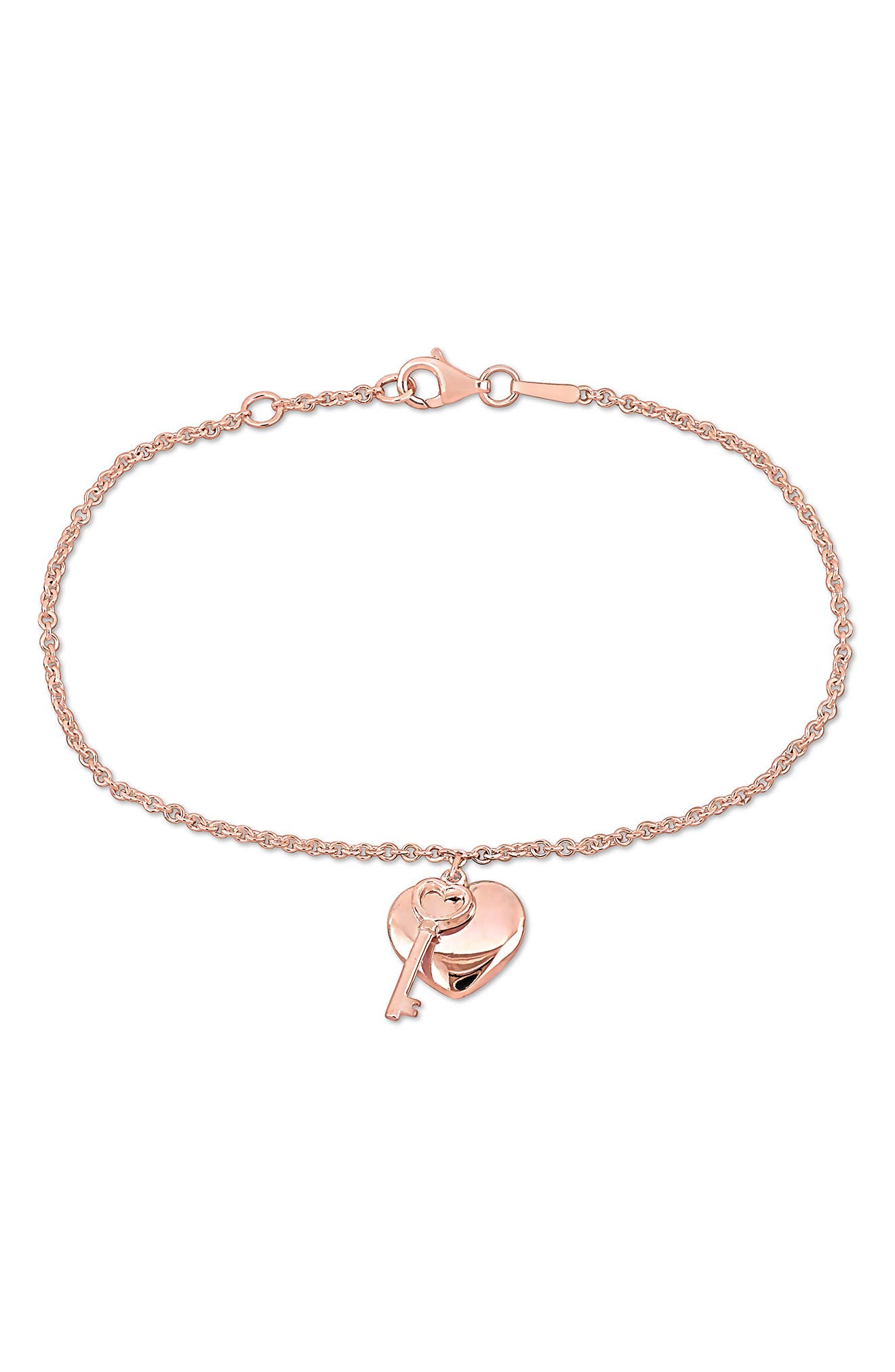 DELMAR Heart & Key Charm Bracelet