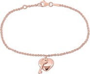 DELMAR Heart & Key Charm Bracelet