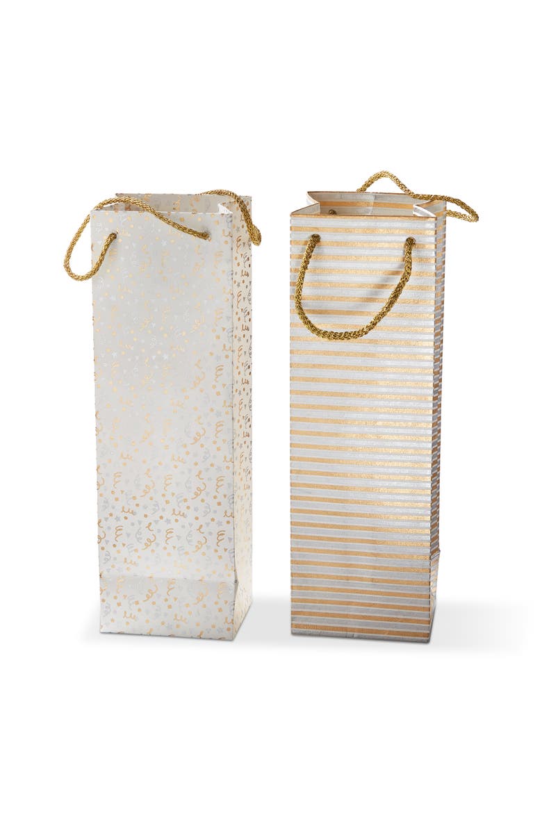 Metallic Gold Wine Gift Bag Stylish Tote for Any Occasion, Main, color, Gold