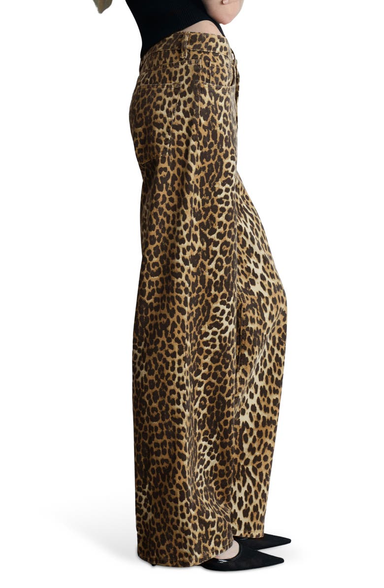 MANGO Leopard Print High Waist Jeans, Alternate, color, 