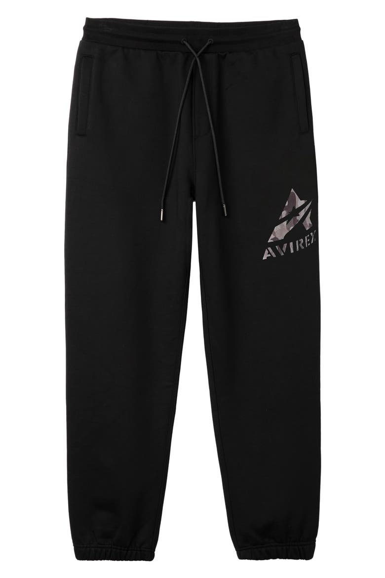 Camo Big 'A' Sweatpants, Alternate, color, BLACK
