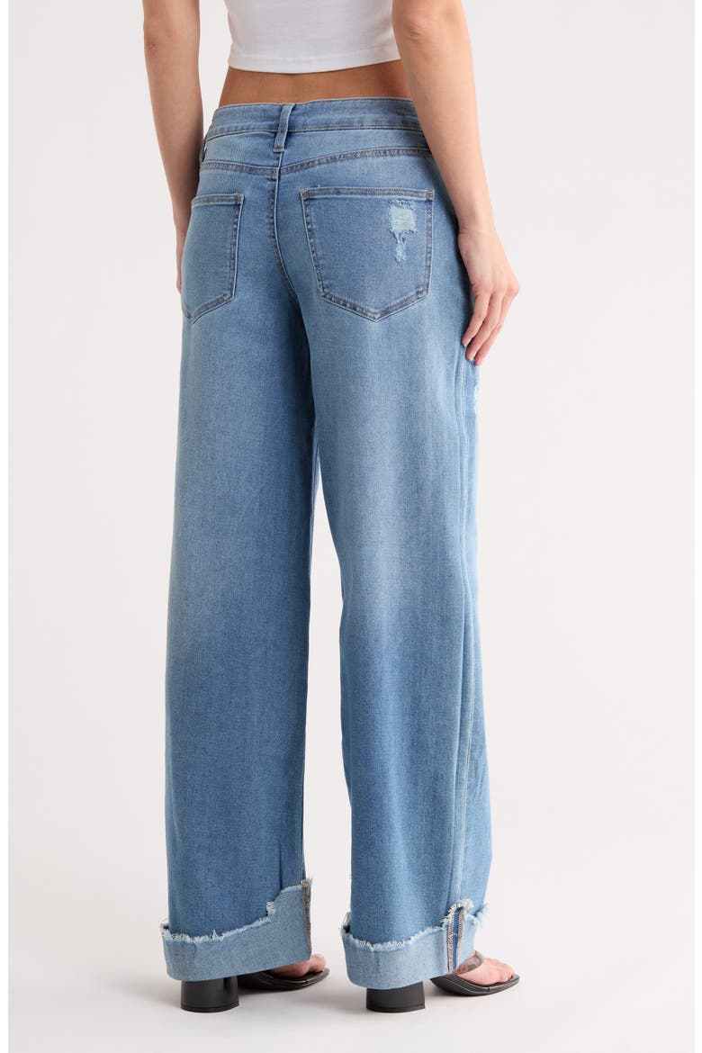 Cuffed Wide Leg Jeans, Alternate, color, MEDIUM WASH