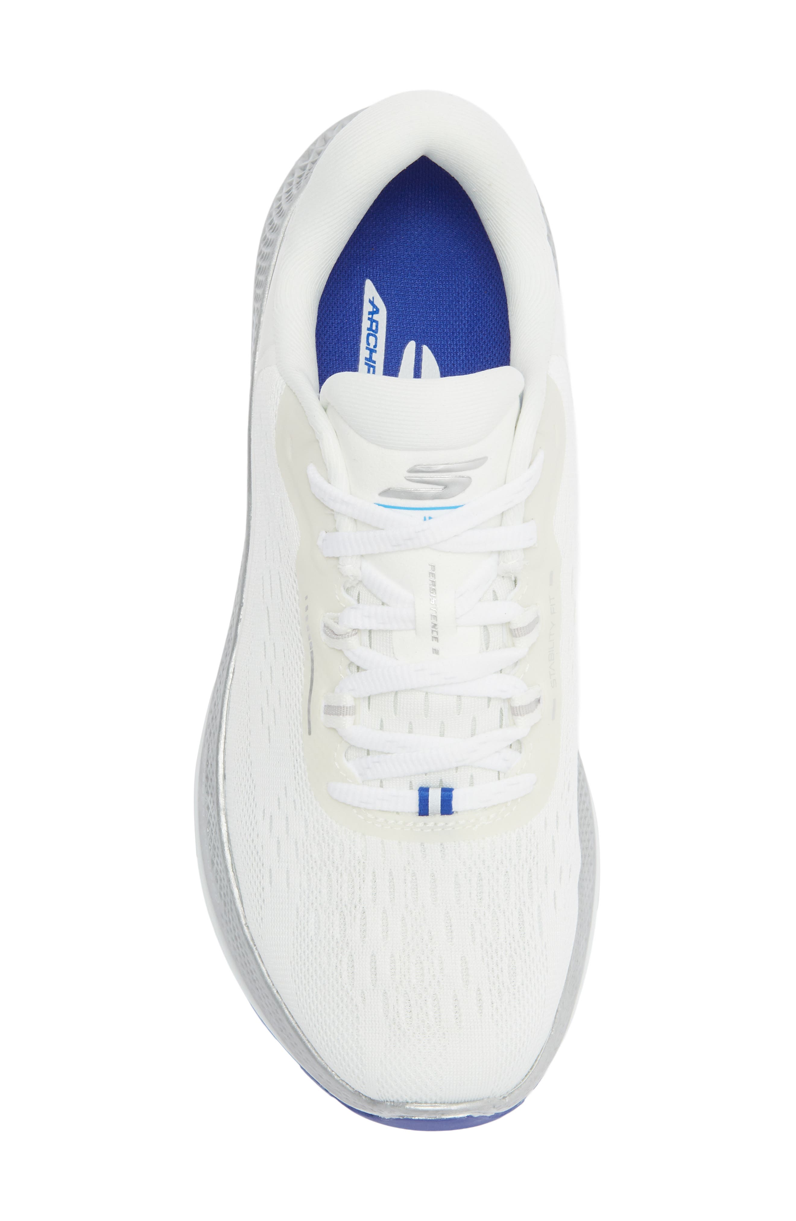 Go Run Persistence Running Shoe, Alternate, color, WHITE/ SILVER