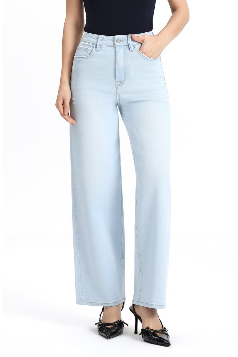 High Waist Ankle Tapered Jeans, Alternate, color, LIGHT BLUE