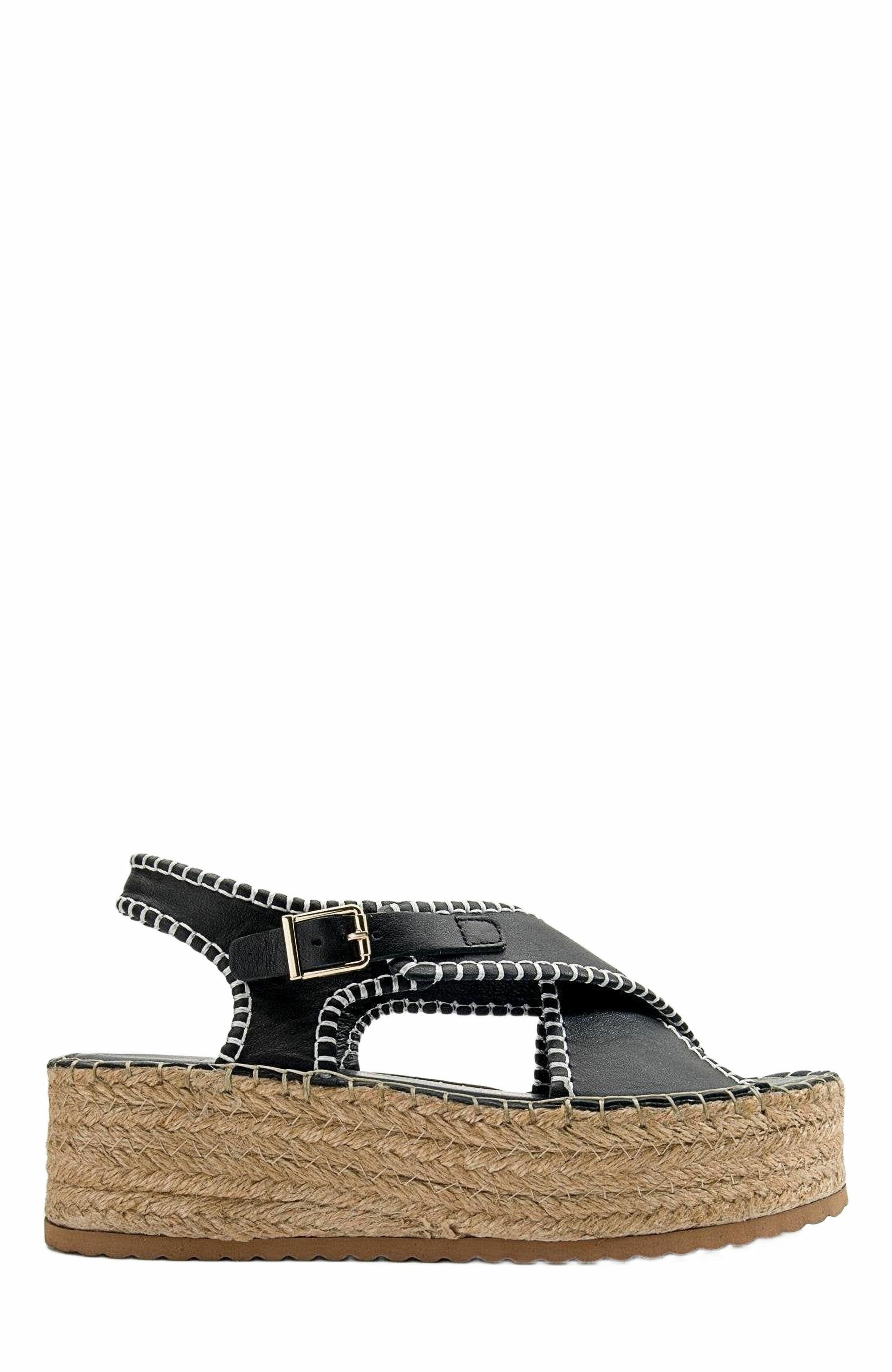 Forever & Always Shoes Bellezza Leather Platform Sandal, Alternate, color, Black Leather