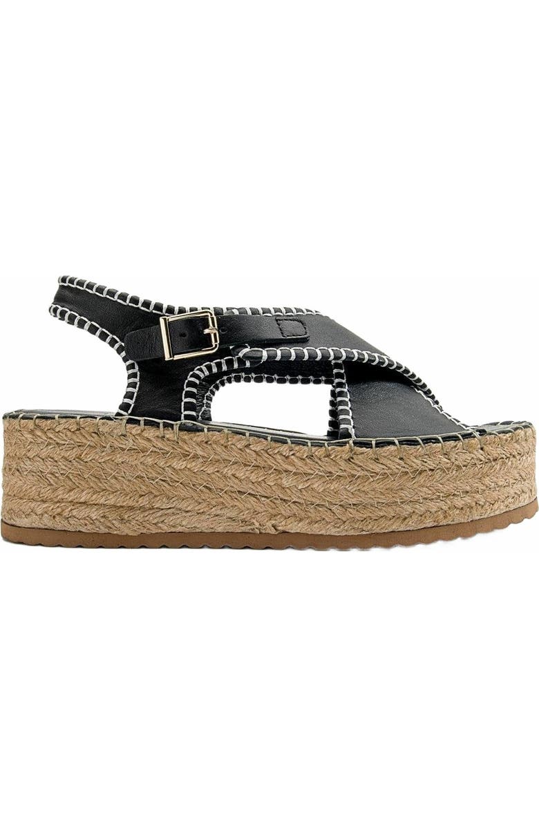 Forever & Always Shoes Bellezza Leather Platform Sandal, Alternate, color, Black Leather