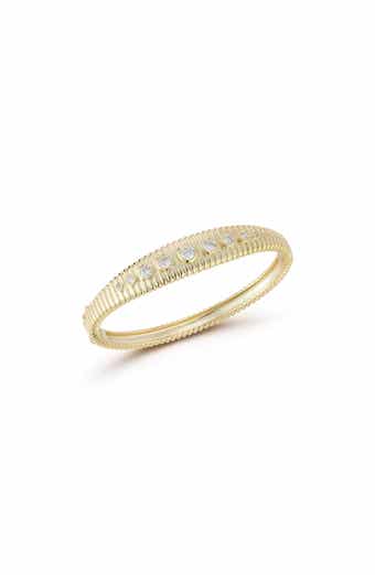 Ribbed Cubic Zirconia Bangle