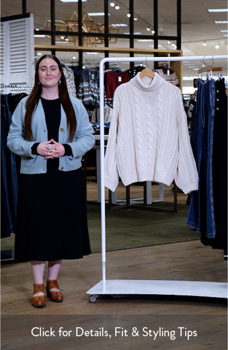 Avah Cable Stitch Turtleneck Sweater, sales video thumbnail