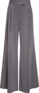 LaQuan Smith Relaxed Fit Tailored Crystal Trousers