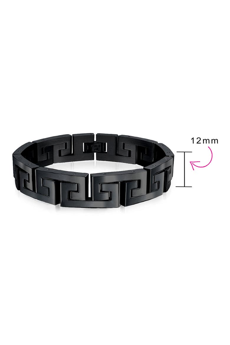 Men's Greek Key Bracelet, Alternate, color, BLACK