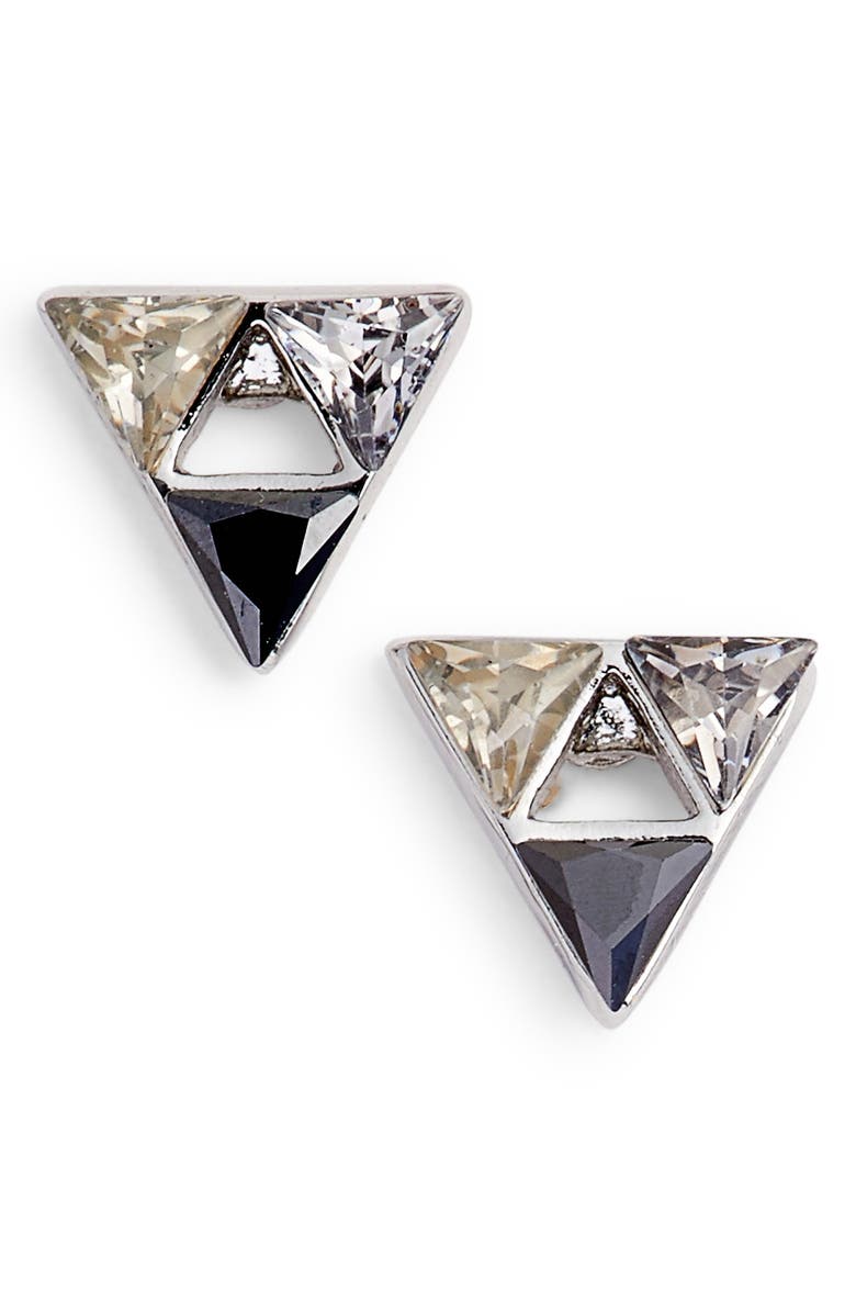 Rebecca Minkoff Triangle Stone Stud Earrings, Main, color, 