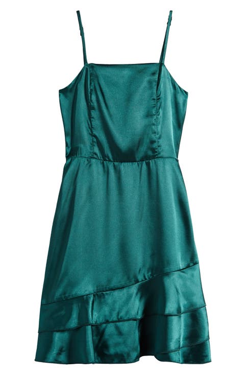 Kids' Ruffle Satin Dress (Big Kid)