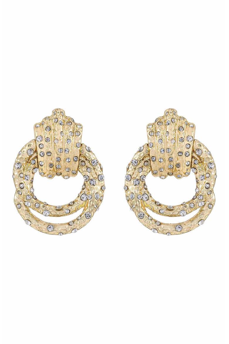 Crystal Knot Earrings, Main, color, GOLD