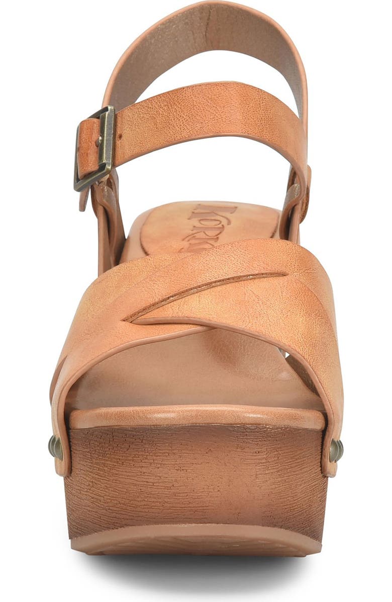 KORKS Leda Ankle Strap Platform Sandal, Alternate, color, Light Brown