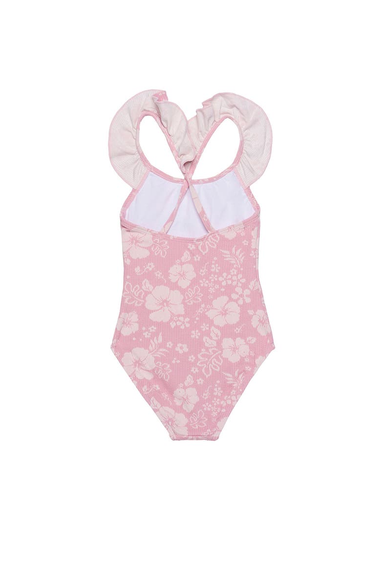California Dreams Textured Square Neck Ruffle One Piece, Alternate, color, Pink