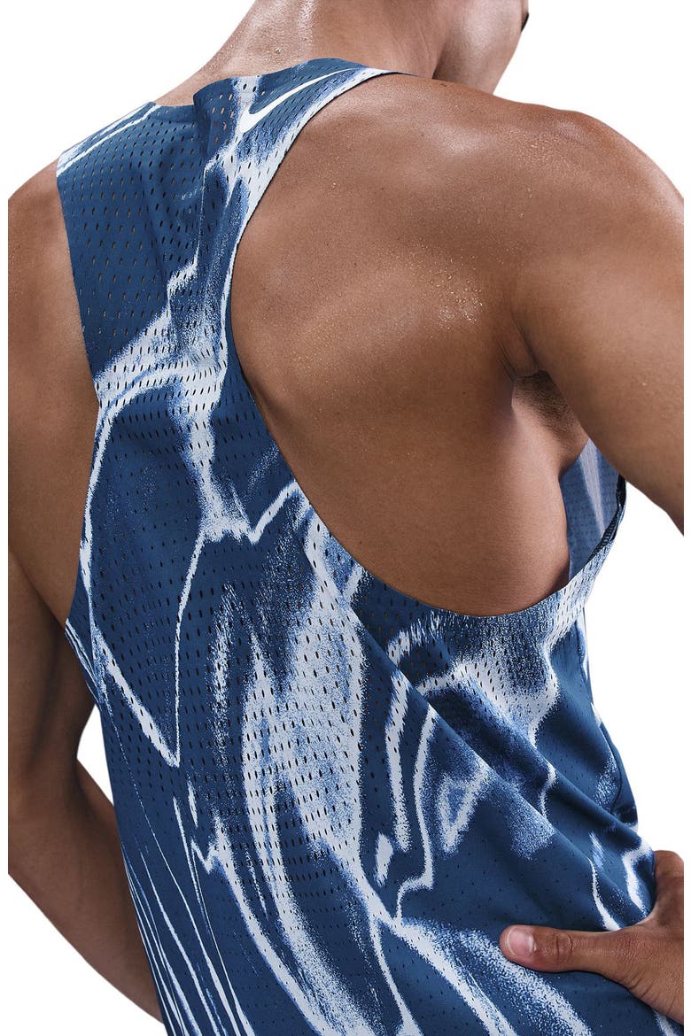 AeroSwift Dri-FIT ADV Running Singlet, Alternate, color, COASTAL BLUE/ WHITE