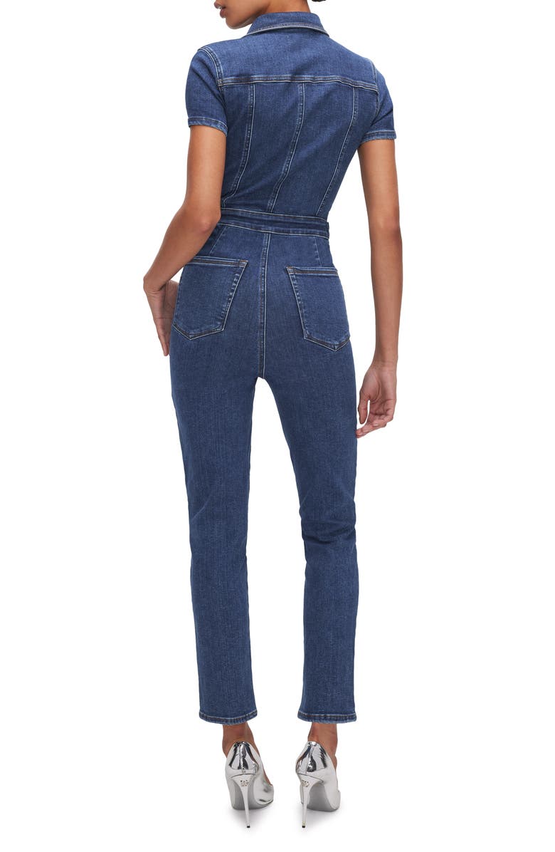 Good American Fit For Success Denim Jumpsuit, Alternate, color,