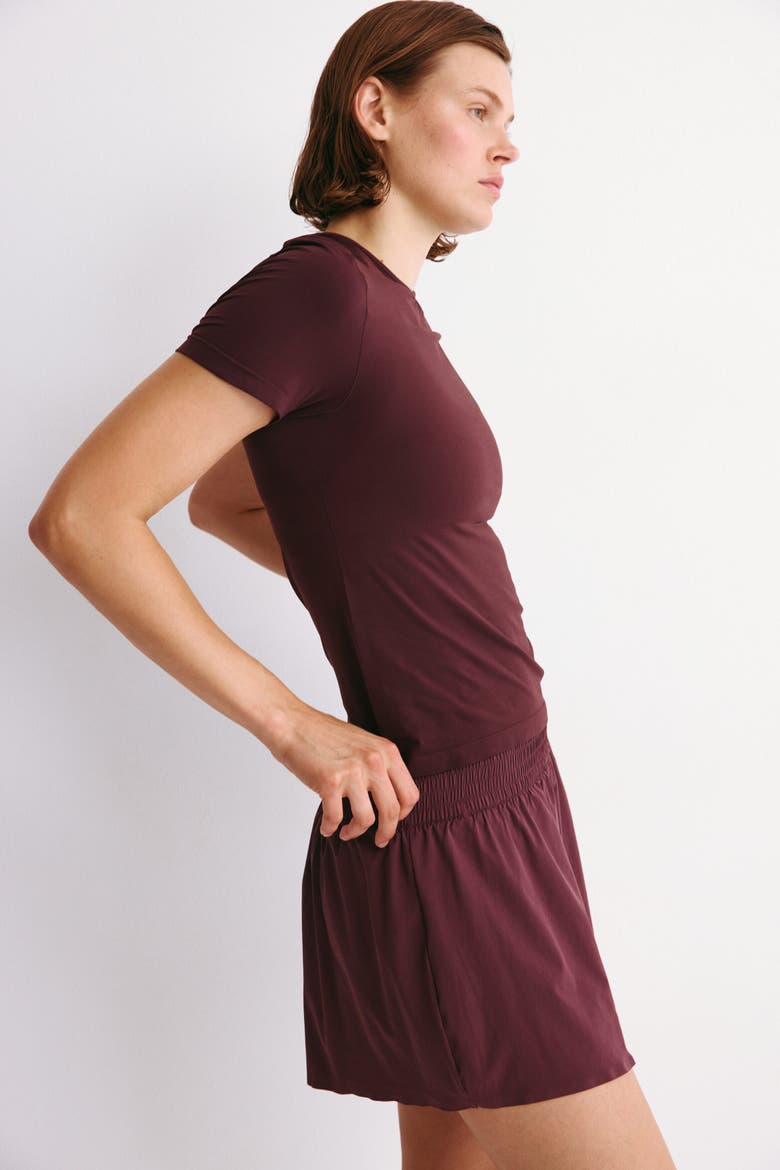 Layered Sports Shorts With Pocket, Alternate, color, Boysenberry