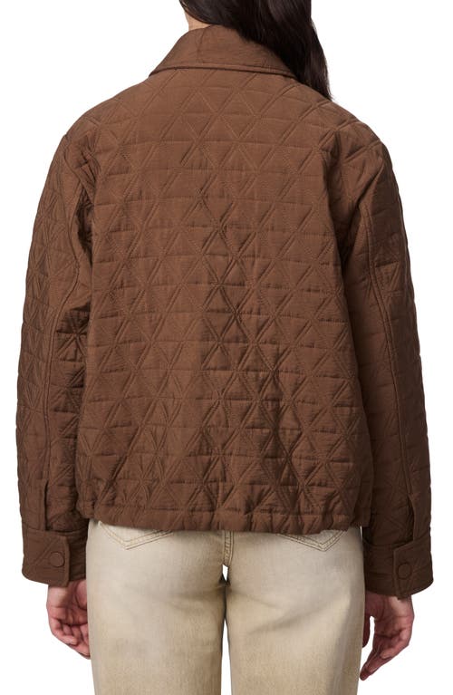 Bernardo Textured Quilted Snap-up Jacket In Saddle