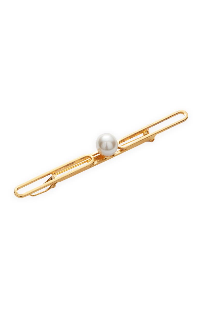 LELET NY Kristen Link Imitation Pearl Barrette, Main, color,