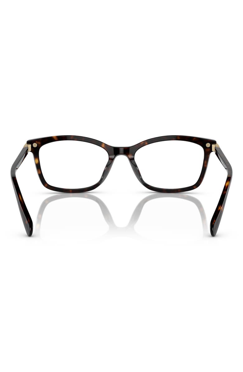 COACH 53mm Rectangular Optical Glasses, Alternate, color, Dark Tortoise / Demo
