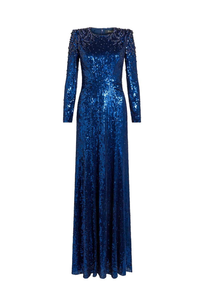 Dulcet Sequin-Embellished Dress, Alternate, color, Blackthorne Blue