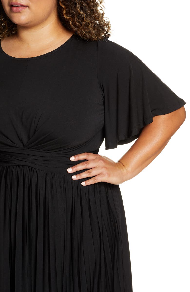 ELOQUII Wrap Waist Jersey Midi Dress, Alternate, color, 