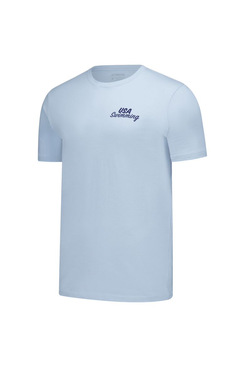 Unisex Flomotion Light Blue USA Swimming Swim Meet 2.0 T-Shirt, Alternate, color, Light Blue