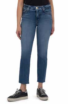 KUT from the Kloth Reese High Waist Raw Hem Ankle Straight Leg Jeans