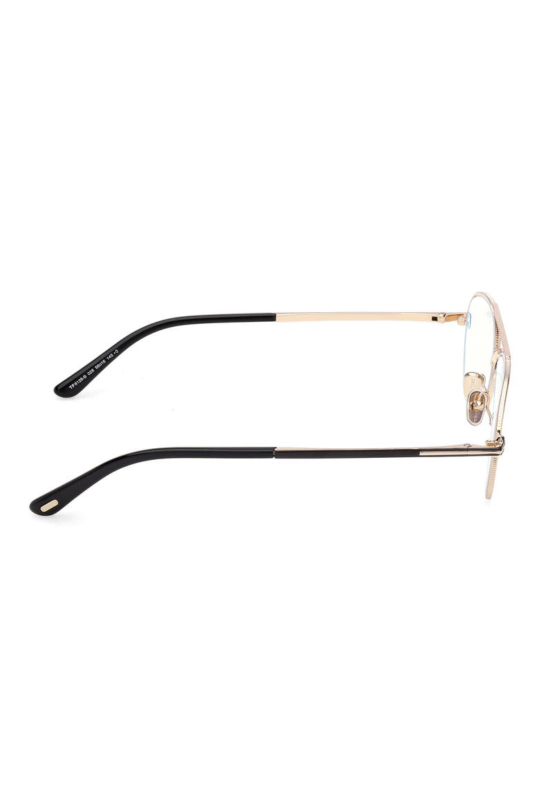 56mm Pilot Optical Glasses, Alternate, color, SHINY ROSE GOLD / SHINY BLACK