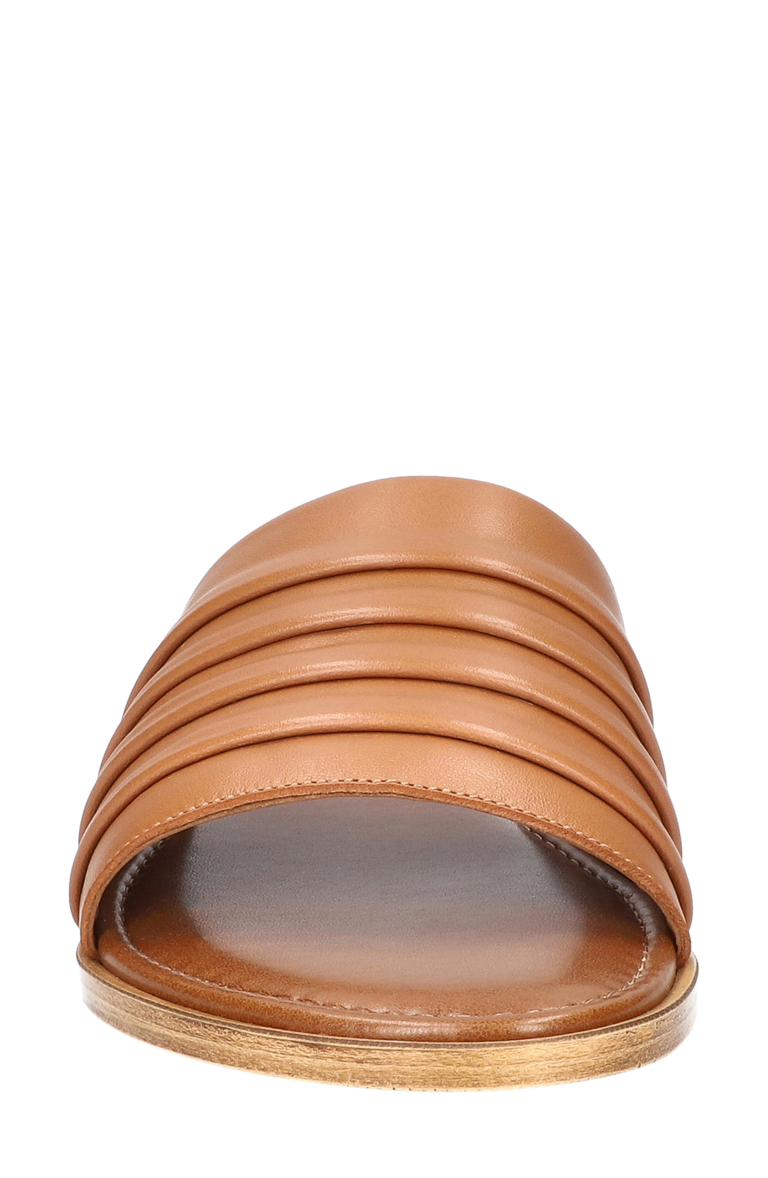 Rya-Italy Slide Sandal, Alternate, color, WHISKEY ITALIAN LEATHER