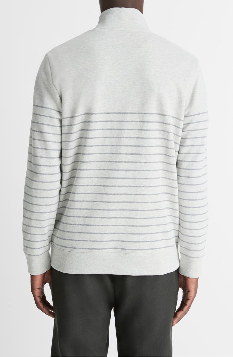 Vince Stripe Sueded Quarter-Zip Top, Alternate, color, Light H Grey/ H Onyx