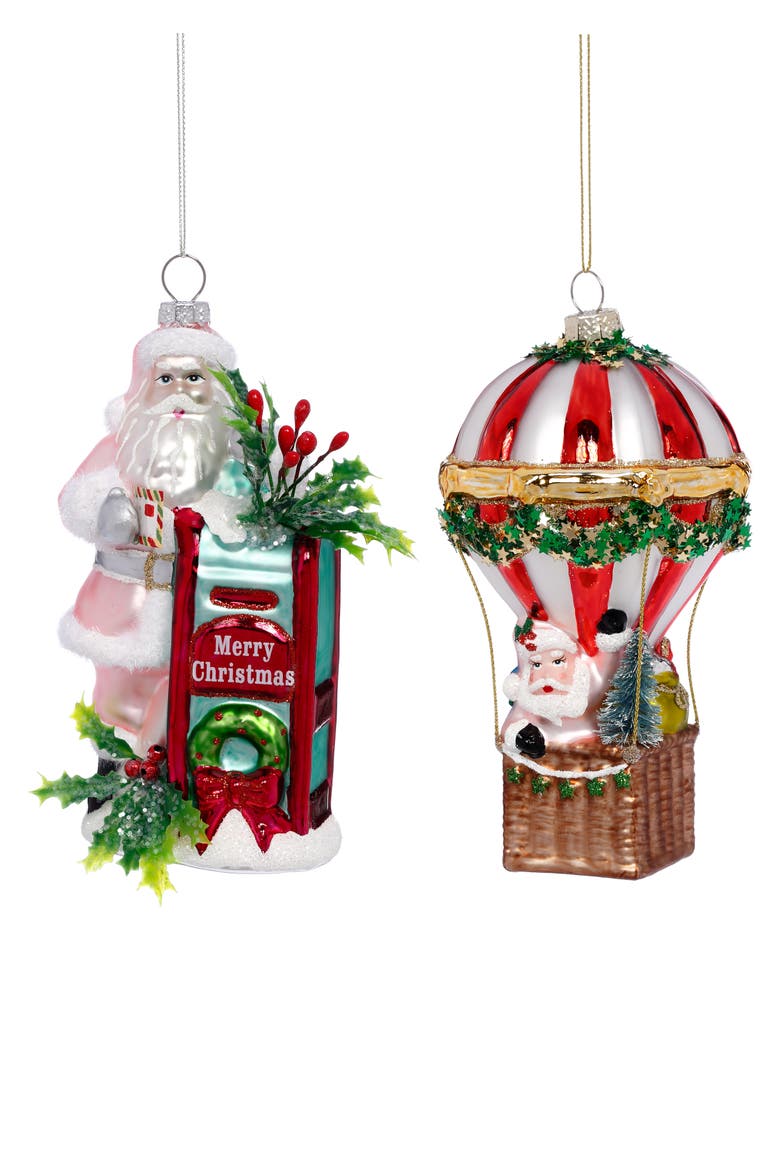Travelling Santa Ornament, Box of 4, Main, color, Red