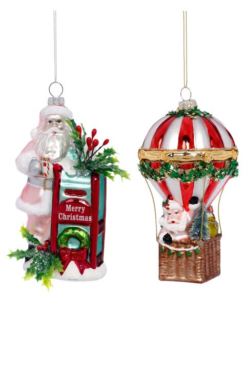 Travelling Santa Ornament, Box of 4