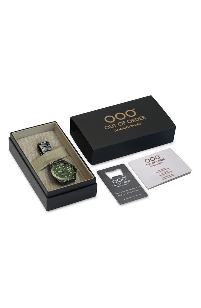 OUT OF ORDER Casanova Bracelet Watch, 44mm, Alternate, color, Olive Green