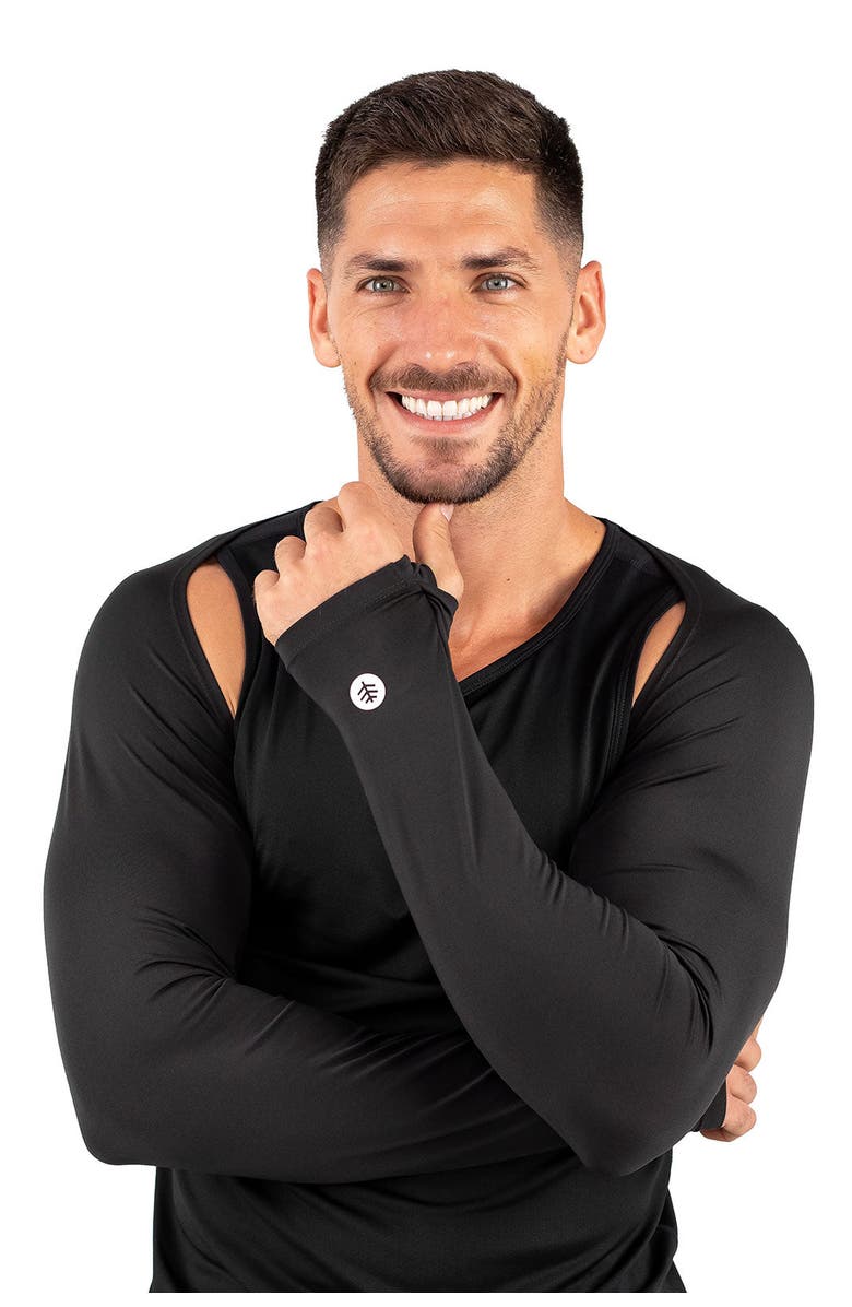 Coolibar Men's UV Shoulder Sleeves - UPF 50+ Sun Protection - Larix, Alternate, color, Black